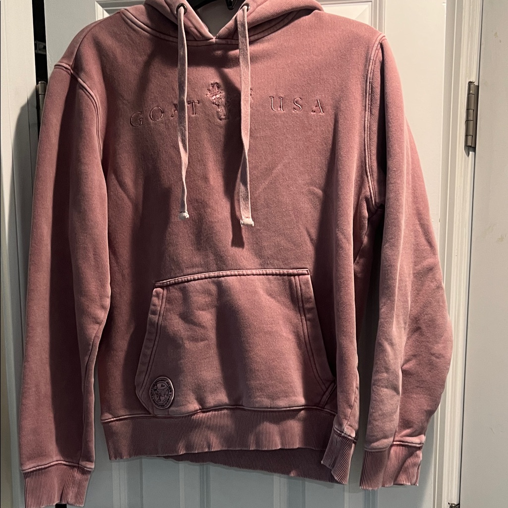 Pink Hoodie With Embroidered Text